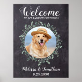 Rustikale Pet Wedding Personalisiert Hunde Foto Poster (Vorne)