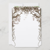 Rustikale Pfauenvögel, Vintag Einladung (Rückseite)