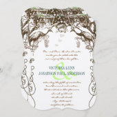 Rustikale Pfauenvögel, Vintag Einladung (Vorne/Hinten)