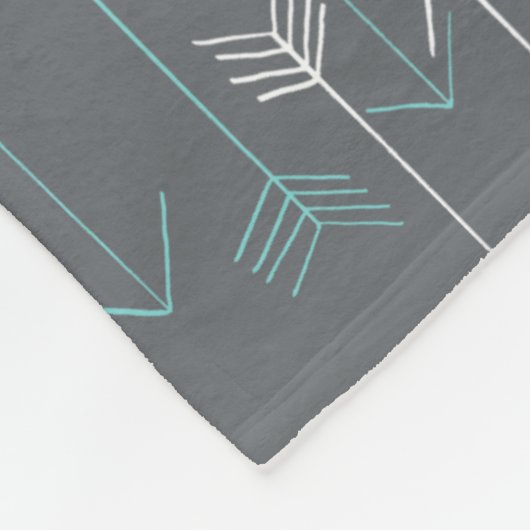 Rustikale Pfeile Graue Aqua Weiße Fleece Blanken (Ecke)