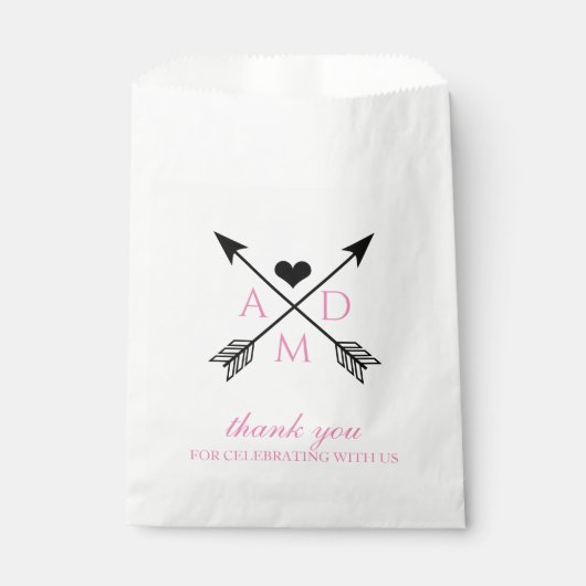 Rustikale Pfeile Monogram Fevor Bag Geschenktütchen (Vorderseite)