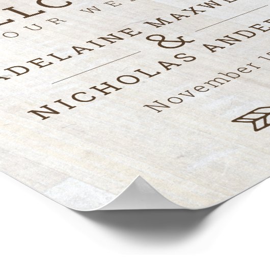 Rustikale Pfeile Rotes Herz Hochzeit Poster (Ecke)