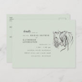 Rustikale Pferde Brautparty Postkarte (Vorne/Hinten)