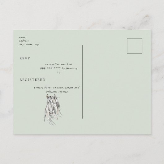 Rustikale Pferde Brautparty Postkarte (Rückseite)