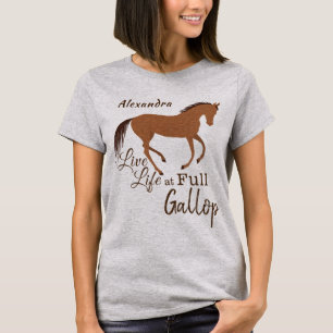 Rustikale Pferde Imitate Leather Live Life Gallop T-Shirt