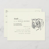 Rustikale Pferde Nuzzles Cream Brautparty Postkarte (Vorne/Hinten)