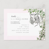 Rustikale Pferde Nuzzrosa Brautparty Einladungspostkarte (Vorderseite)