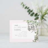 Rustikale Pferde Nuzzrosa Brautparty Einladungspostkarte (Stehend Vorderseite)