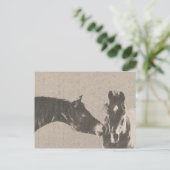 Rustikale Pferdeköpfe Postkarte (Stehend Vorderseite)