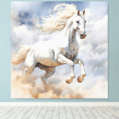 Rustikale Pferdekunst: Ein Feld der Freude Wasserf Leinwanddruck (Insitu (Holzboden))