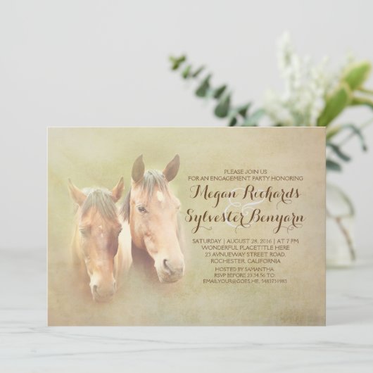 Rustikale Pferdeschlittenparty Einladung (Stehend Vorderseite)