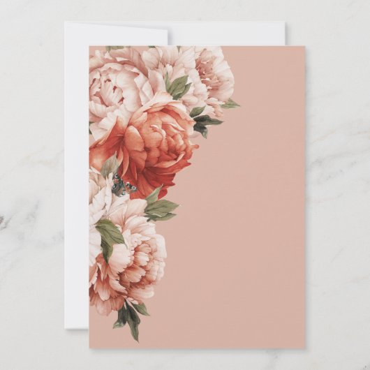 Rustikale Pfirsich- und Rostpfirsiche auf Pfirsich Einladung (Rückseite)