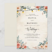 Rustikale Pfirsichbläschen Einladung (Vorne/Hinten)