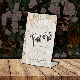 Rustikale PfirsichBlume Brautparty Sockelschild