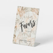 Rustikale PfirsichBlume Brautparty Sockelschild (Vorderseite)