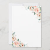 Rustikale Pfirsichblüte Blumengrün Trauung Einladung (Rückseite)