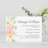 Rustikale Pfirsichblüte Neuer Plan Hochzeit Ankündigung (Stehend Vorderseite)