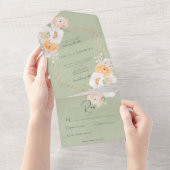 Rustikale Pfirsichblüte & Weiße Blütenpracht Kein  All In One Einladung (Abreißen)