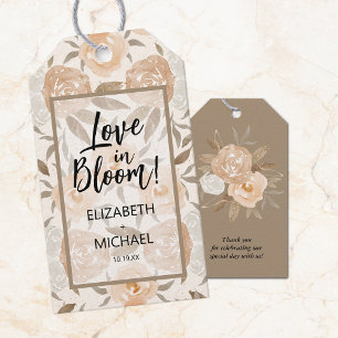 Rustikale Pfirsichblütenblüte Liebe zugunsten von  Geschenkanhänger