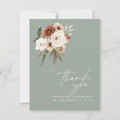 Rustikale Pfirsichblütenhochzeit Dankeskarte (Vorderseite)