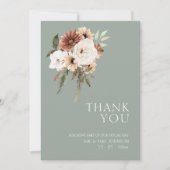 Rustikale Pfirsichblütenhochzeit Dankeskarte (Vorderseite)