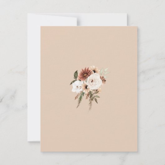 Rustikale Pfirsichblütenhochzeit Dankeskarte (Rückseite)