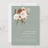 Rustikale Pfirsichblütenhochzeit Einladung (Vorderseite)