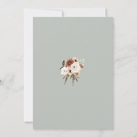 Rustikale Pfirsichblütenhochzeit Einladung (Rückseite)