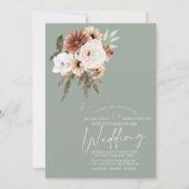 Rustikale Pfirsichblütenhochzeit Einladung (Vorderseite)