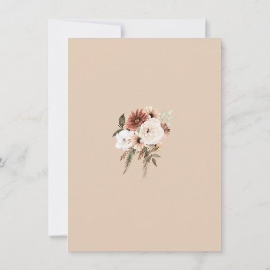 Rustikale Pfirsichblütenhochzeit rettet das Datum (Rückseite)