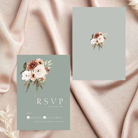 Rustikale Pfirsichblütenhochzeit RSVP Karte