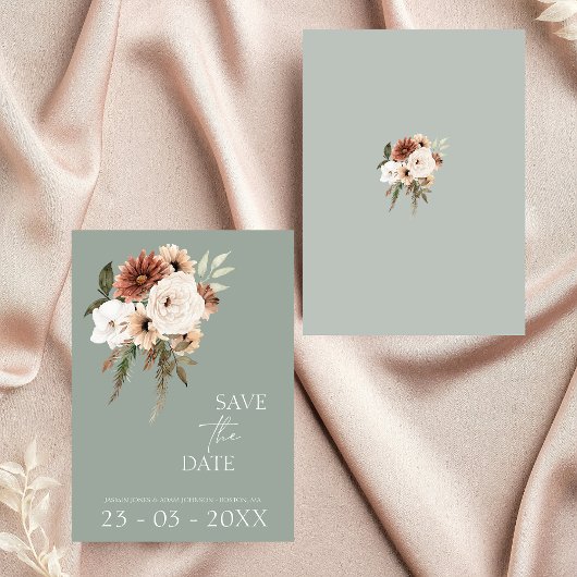 Rustikale Pfirsichblütenhochzeit Save The Date