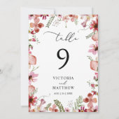 Rustikale Pfirsichblütenhochzeit-Tischnummer (Rückseite)