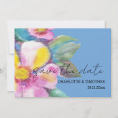 Rustikale Pfirsichfarben Blume Kunst, Dichtung und Save The Date (Vorderseite)