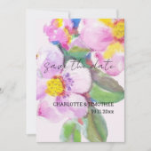 Rustikale Pfirsichfarben Blume Kunst, Dichtung und Save The Date (Vorderseite)