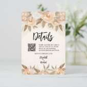 Rustikale Pfirsichfarben - Blumendetails Begleitkarte (Stehend Vorderseite)