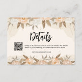 Rustikale Pfirsichfarben - Blumendetails Begleitkarte (Vorderseite)