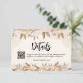 Rustikale Pfirsichfarben - Blumendetails Begleitkarte (Stehend Vorderseite)