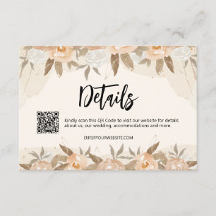 Rustikale Pfirsichfarben - Blumendetails Begleitkarte