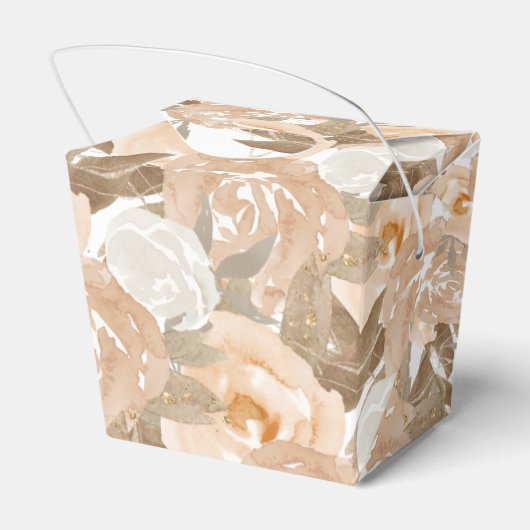 Rustikale Pfirsichfarbenhochzeit Geschenkschachtel (Rückseite)