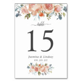 Rustikale Pfirsichfarbenhochzeit Tischnummer (Rückseite)