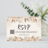 Rustikale Pfirsichhochzeit RSVP Karte (Stehend Vorderseite)