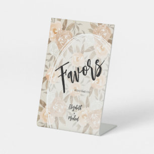 Rustikale Pfirsichkirchen Blume FAVORS Hochzeit Sockelschild