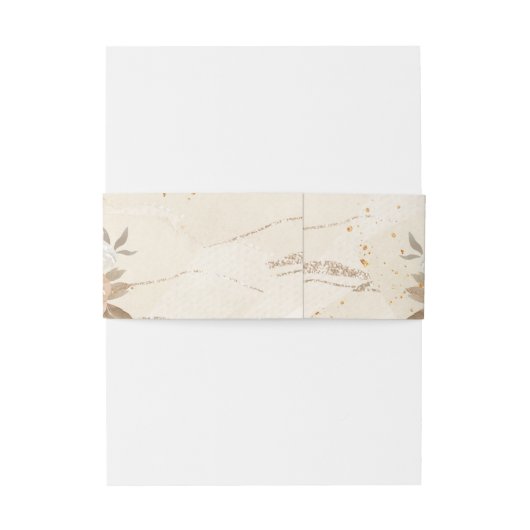 Rustikale Pfirsichknöpfe Blume Einladung Bauchband Einladungsbanderole (Rückseitenbeispiel)