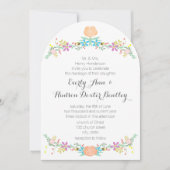 Rustikale Pfirsichpinkfarbene Minze Die Garland Ho Einladung (Vorderseite)