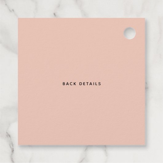 Rustikale Pfirsichwasser Hydrangeas Babydusche Geschenkanhänger (Rückseite)