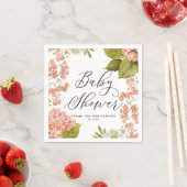 Rustikale Pfirsichwasser Hydrangeas Babydusche Serviette (Beispiel)