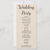 Rustikale Pflanze Blätter Almond Wedding Programm (Rückseite)