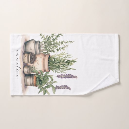 Rustikale Pflanze Natur Wasserfarbe Personalisiert Badhandtuch Set (Handtuch)