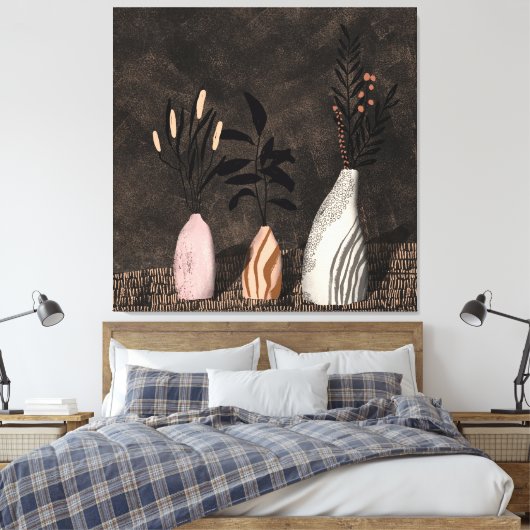 Rustikale Pflanze - Wanddekoration im Herbstfarben Leinwanddruck (Insitu (Schlafzimmer))